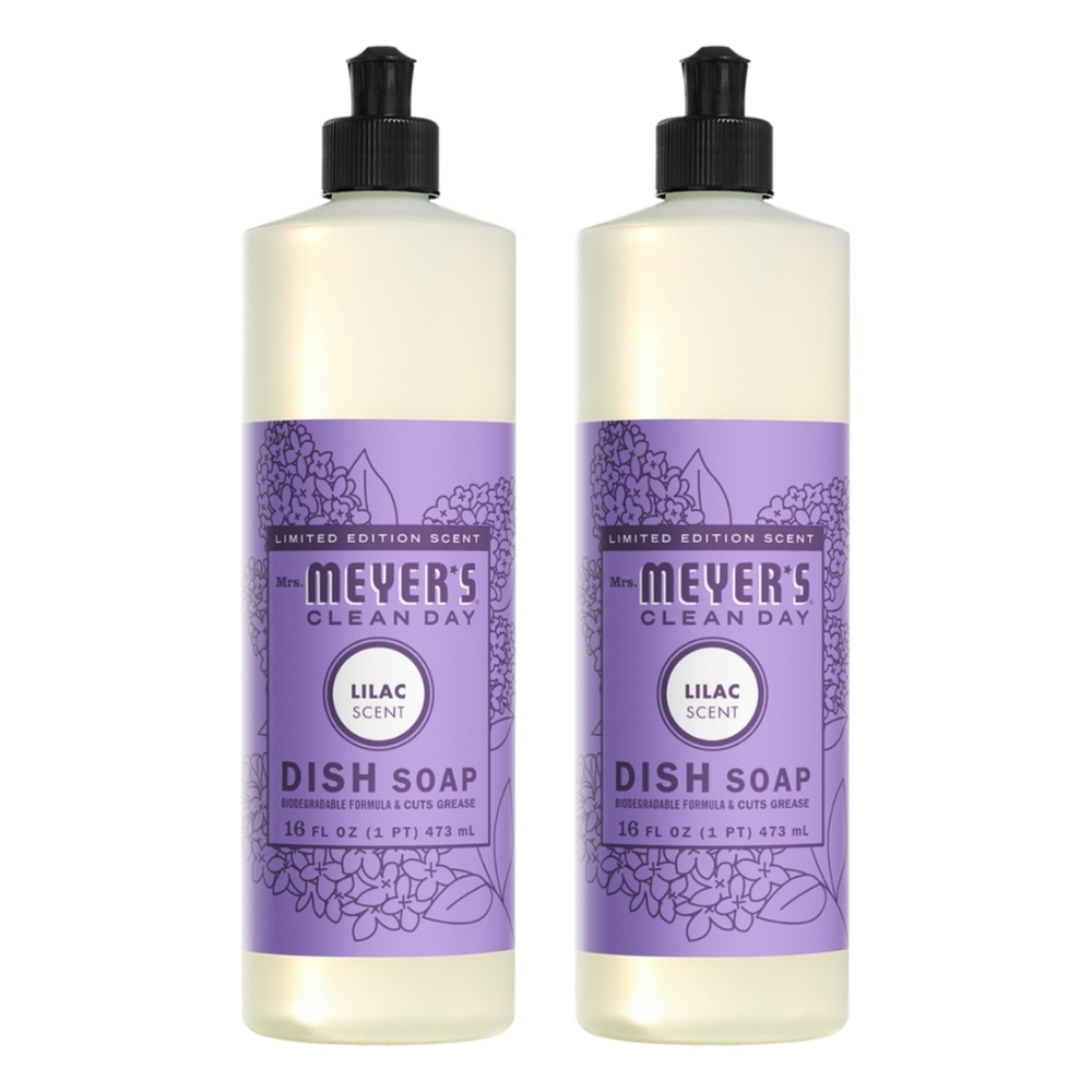 NEW Mrs. Meyer's Clean Day Liquid Dish Soap Lilac Limited Edition 16 floz 2 Pack